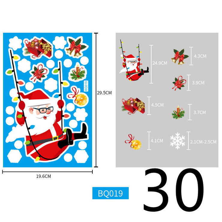 Electrostatic Christmas Glass Stickers Festive Window Decoration