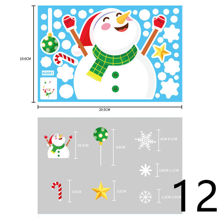 Electrostatic Christmas Glass Stickers Festive Window Decoration
