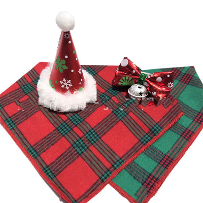 Festive Christmas Pet Hat Set Holiday Celebration Accessory