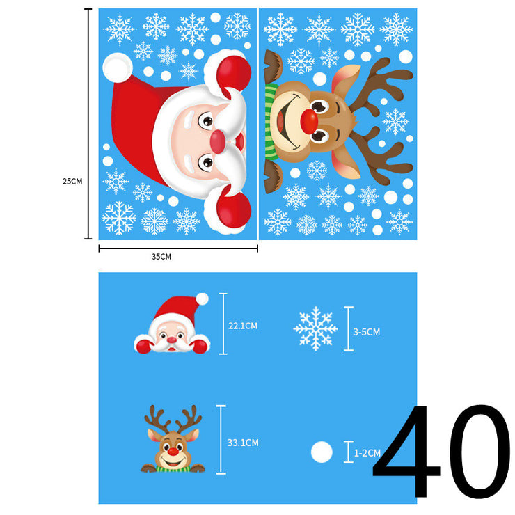 Electrostatic Christmas Glass Stickers Festive Window Decoration