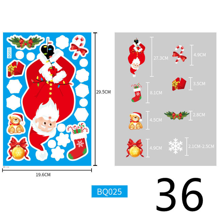 Electrostatic Christmas Glass Stickers Festive Window Decoration