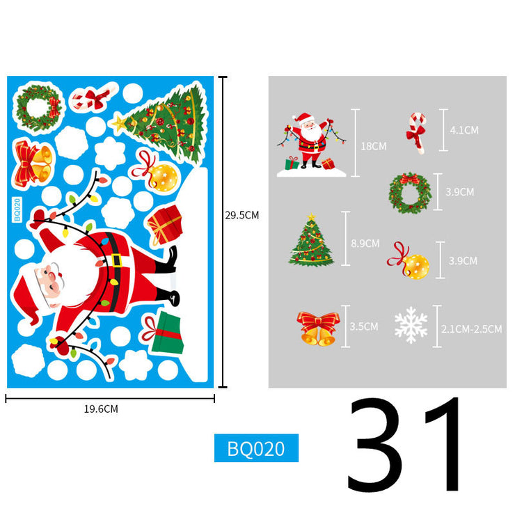 Electrostatic Christmas Glass Stickers Festive Window Decoration