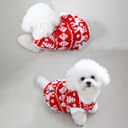 Festive Autumn Winter Dog and Cat Hoodie Plush Clothes with Leash Buckle