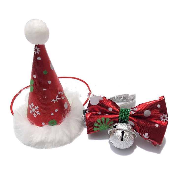 Festive Christmas Pet Hat Set Holiday Celebration Accessory